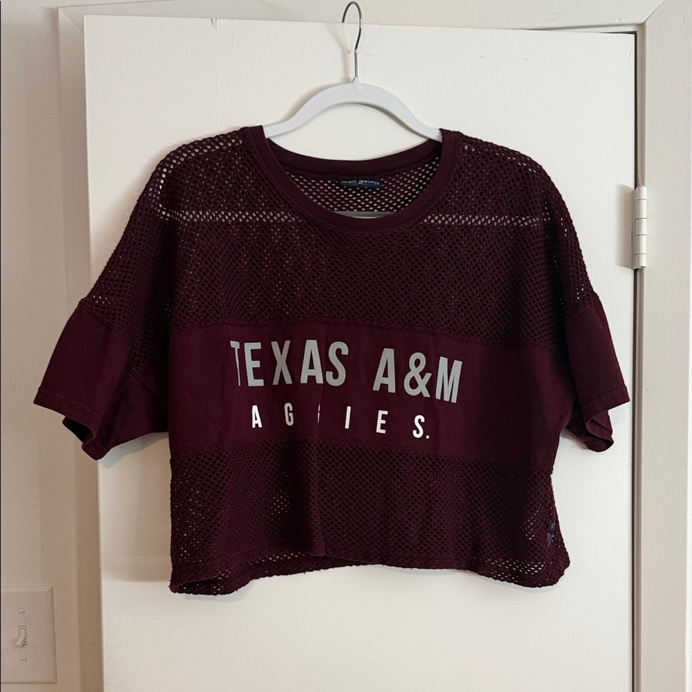 Texas A&M Aggies Maroon Mesh Crop Top